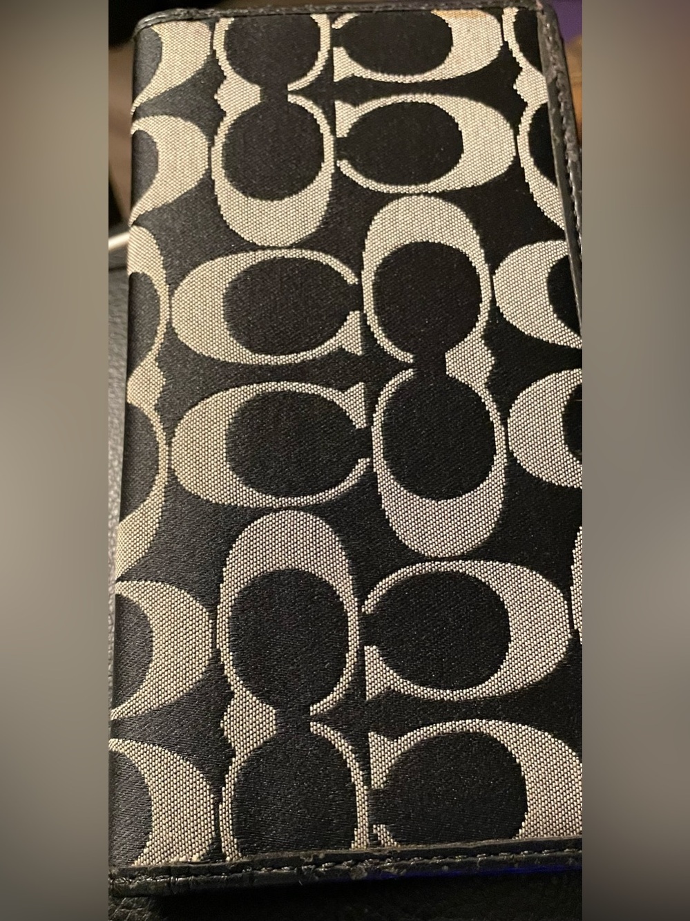 Coach Folded Wallet Black And Beige